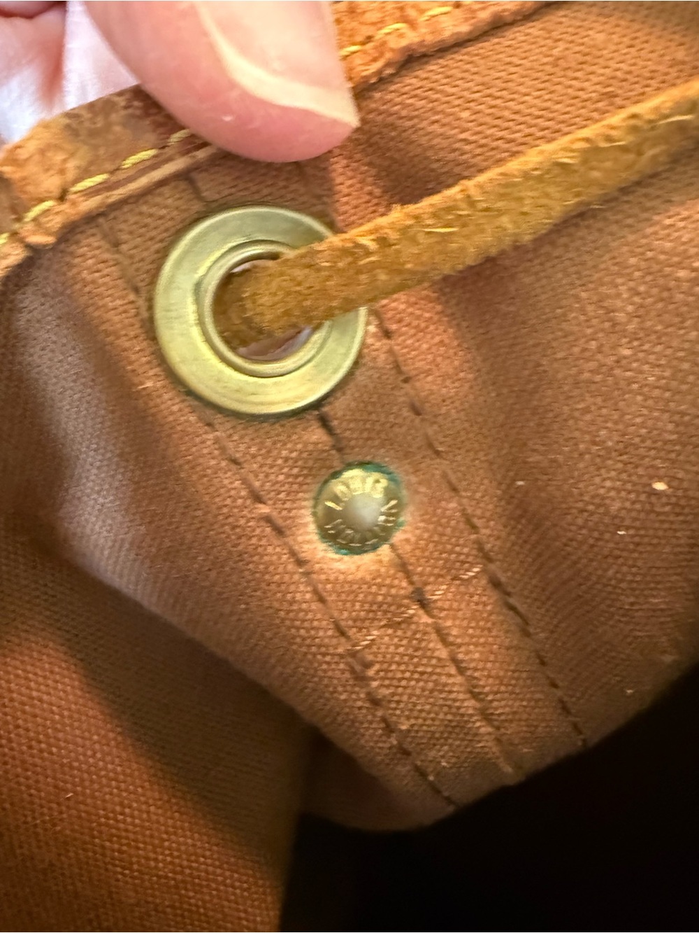 Louis Vuitton Monogram Canvas Drawstring Shoulder Bag in Brown and Tan - Picture 9 of 10